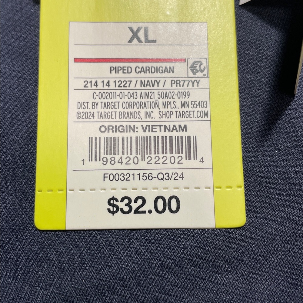 🆕 All In Motion Woman’s Piped Button Up Cardigan Relaxed Fit Navy Var Size | NWT - Picture 9 of 11